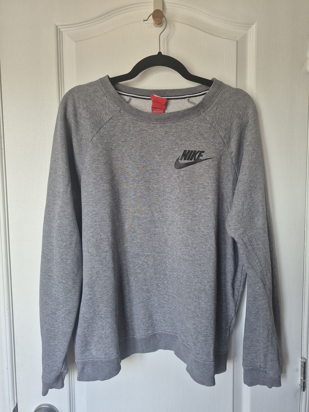 Nike Light Grey Crewneck Sweatshirt with Black Logo